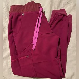 Figs Women's Dark Magenta Zamora™ - Medium Petite Jogger Scrub Pants
